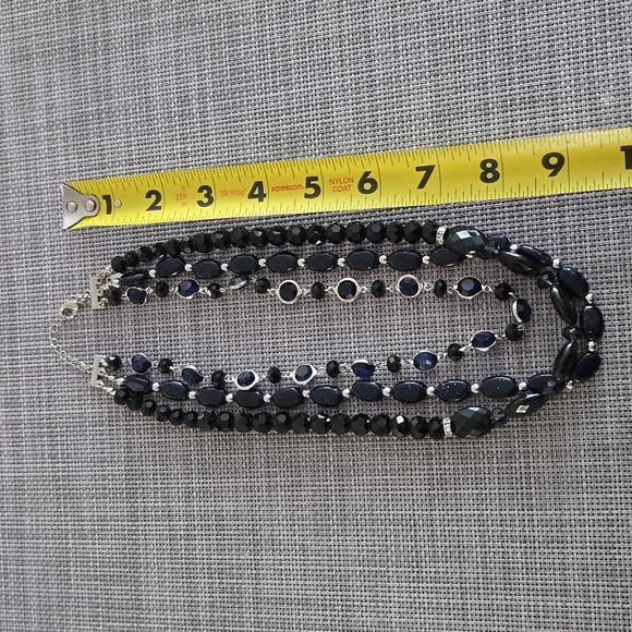 CHAPS BRAND WOMEN'S BLUE TRIPLE FASHION JEWELRY NECKLACE - Picture 8 of 11